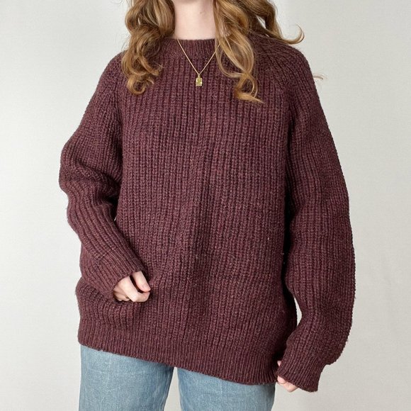 Made in Ireland Vintage Wool Oversized Knit Sweater Preppy Fisherman Aran Irish